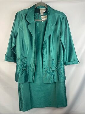 Coldwater Creek dress/suit set! Beautiful teal with embroidery. Measurements ⬇️